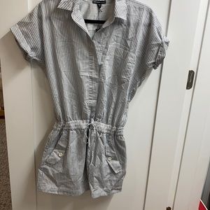 New James Perse Striped Romper